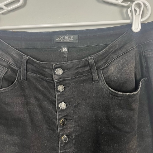 Judy Blue High Rise Button Fly Wide Leg Crop Jeans- Ivory Gem size 18 W - Picture 3 of 6